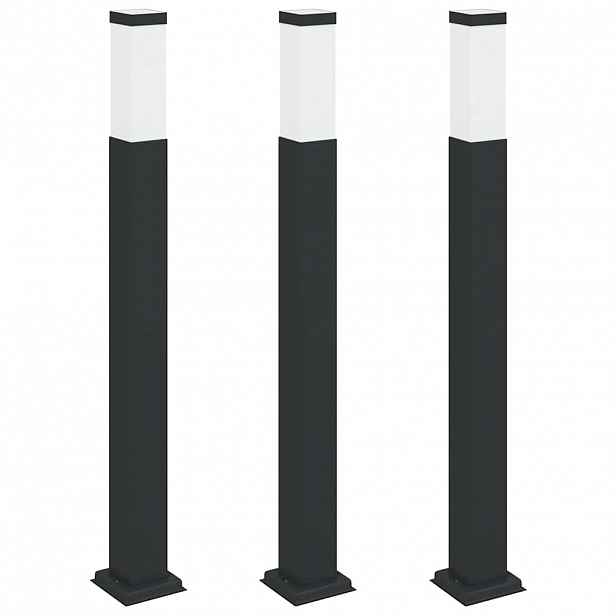 vidaXL Sloupková světla 3 ks 80 cm černá IP44