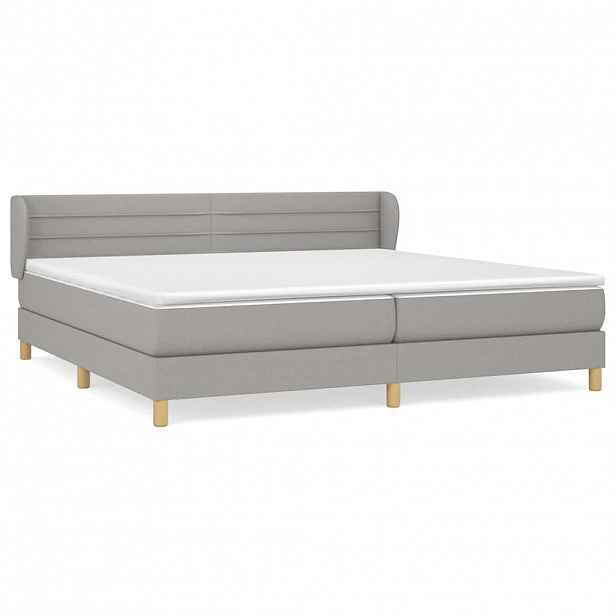 vidaXL Box spring postel s matrací světle šedá 200 x 200 cm textil