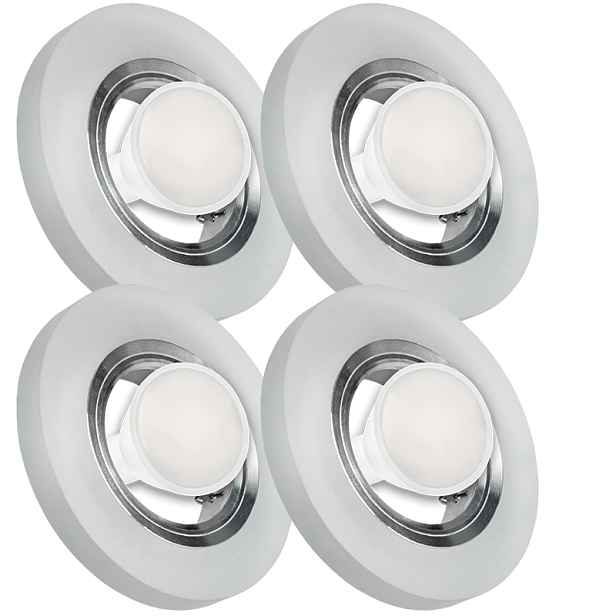 4X Skleněná Zapuštěná Lampička Velmi Silné Sklo 7W Led Žárovka