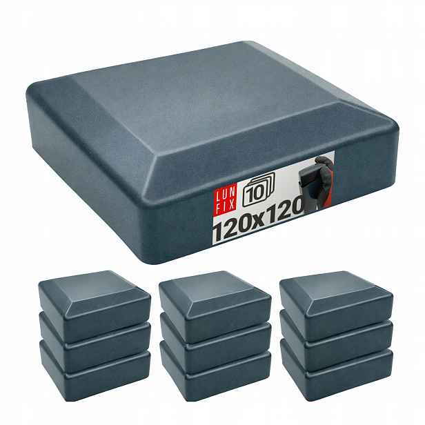 Krytka na sloupek 120x120, krytka na profil krytky grafit 10 Ks.