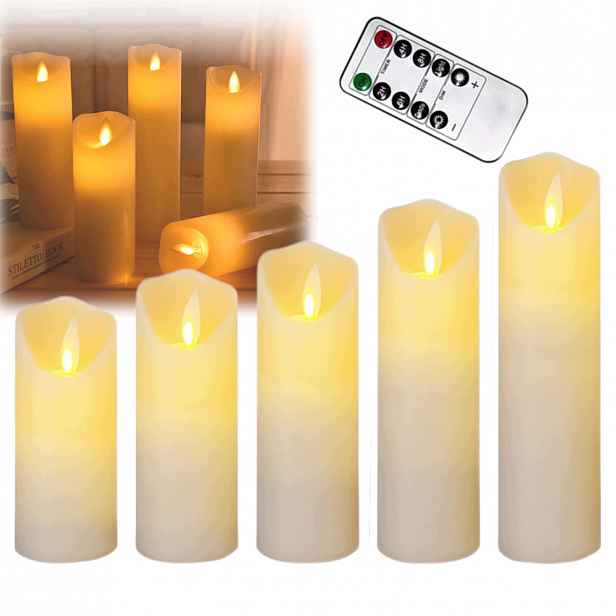 Sada 5 Led Svíček S Efektem Plamene, Usb, Vosk Ovladače