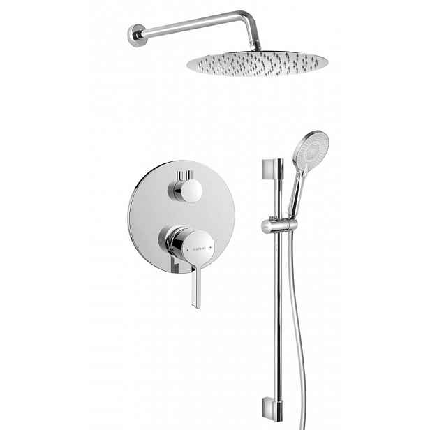 Sapho Iconic - Sprchový set s baterií pod omítku, s tělesem, průměr 30 cm, chrom AF042-02