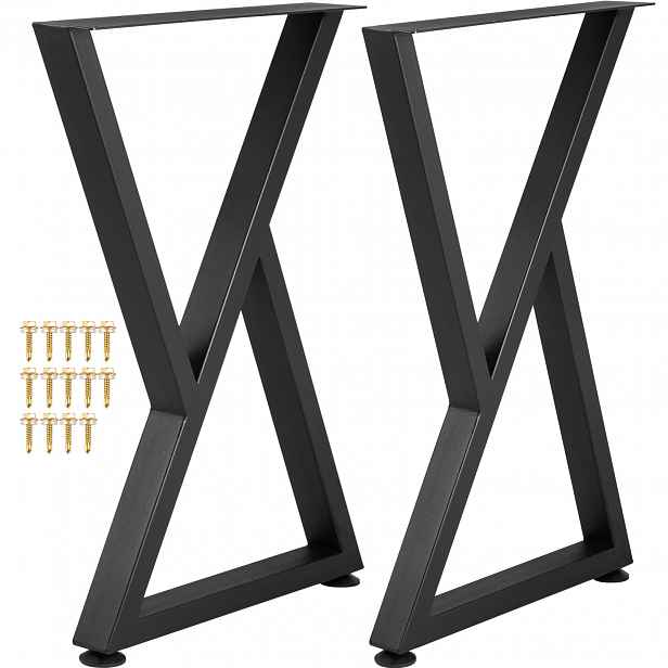 TEMU VEVOR kovové nohy na stůl, 28x18 palců, sada 2, těžké nohy na , kovové nohy na nábytek ve tvaru písmene Z, kovové nohy na kávoviny, domácí