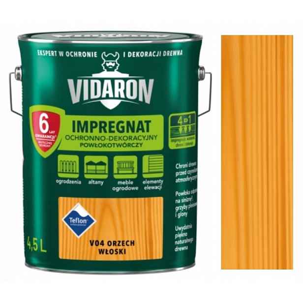 Vidaron Impregnát Na Dřevo 4,5 L Vlašský Ořech V04