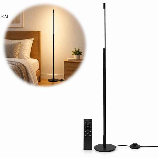 Led Podlahová Rohová Lampa 19W Stmívatelná Dálkový Ovladač A Pedál