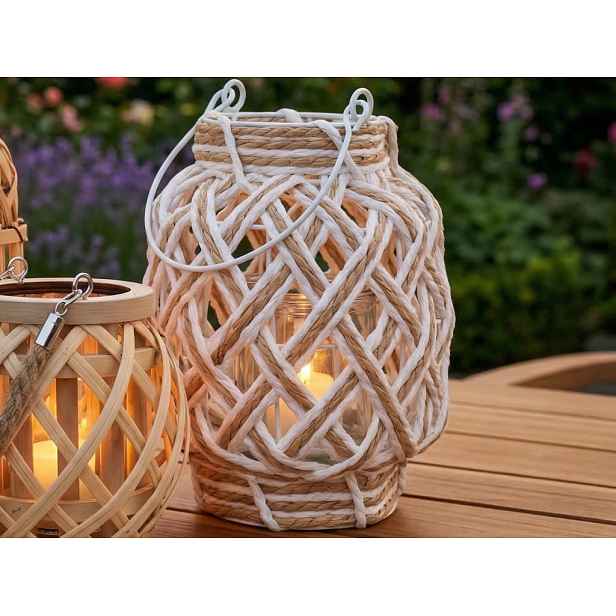 Lucerna 16x20 cm, bílá přírodní