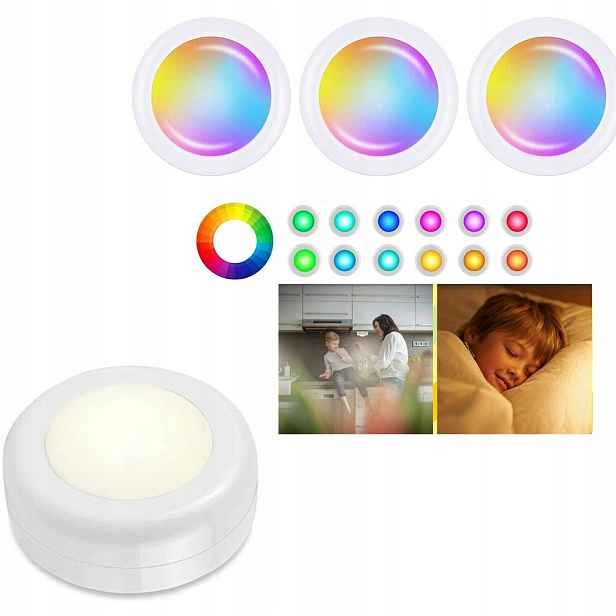 Podskříňkové osvětlení Napájené bateriemi Diy Led Rgb 6 Ks