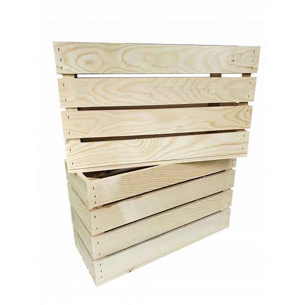 Dřevěné borovicové schránky Přírodní 50x20x30 cm Komplet 2 ks|