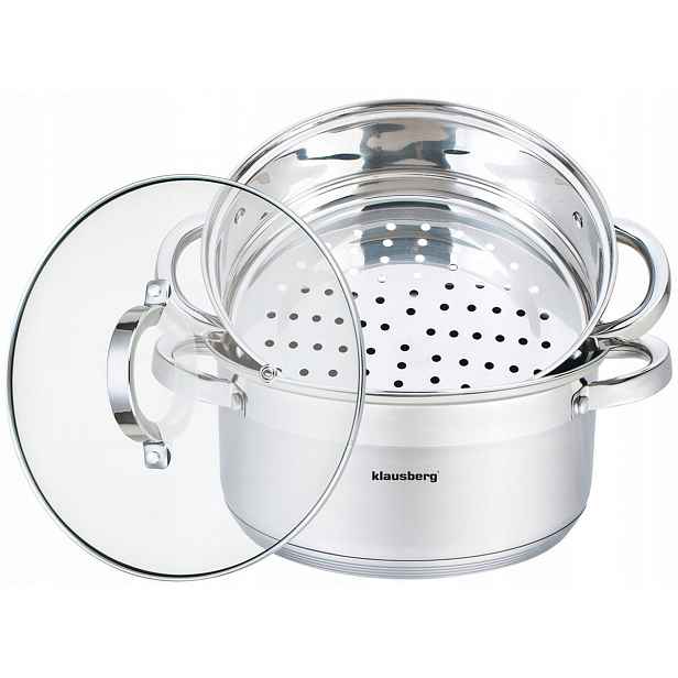 Hrnec na vaření v páře 4L 22 cm Klausberg KB-7141 Indukce a plyn