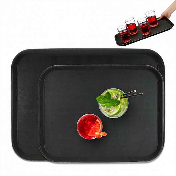 Relaxdays PODNOS Černý 2dílný-set protiskluzový 46x35 cm
