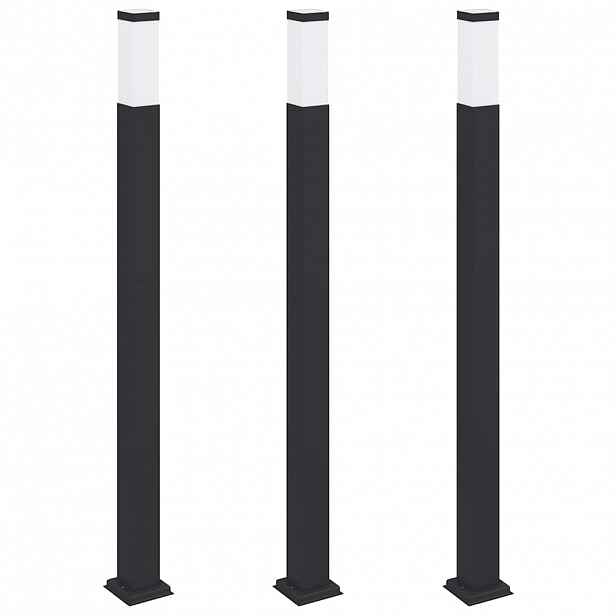 vidaXL Sloupková světla 3 ks 110 cm černá IP44