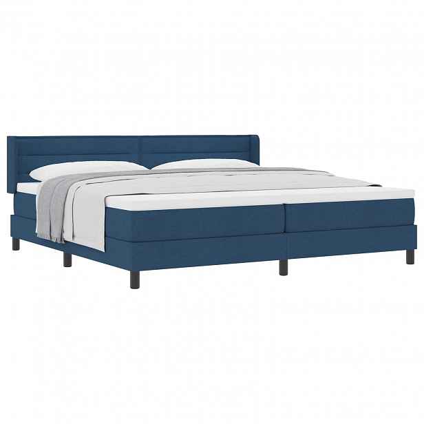 vidaXL Postel s boxspringem s čelo Modrá 200 x 200 cm textil