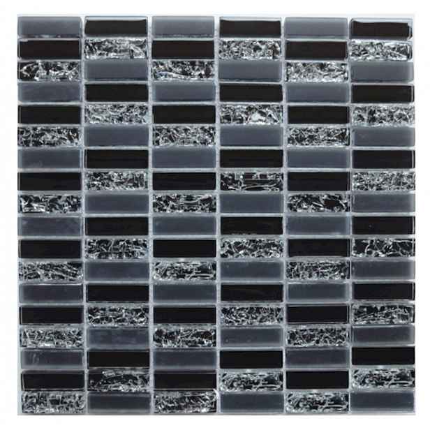 Skleněná mozaika černá 30x30 cm lesk MOS4815CRBK