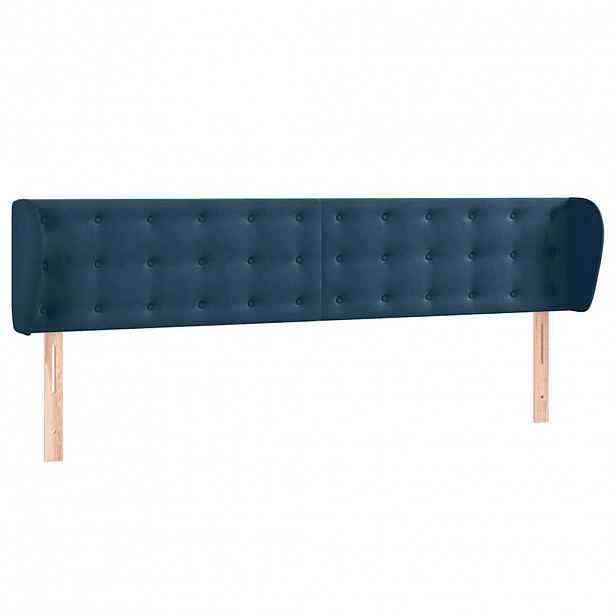 vidaXL Čelo postele typu ušák tmavě modré 203x23x78/88 cm samet