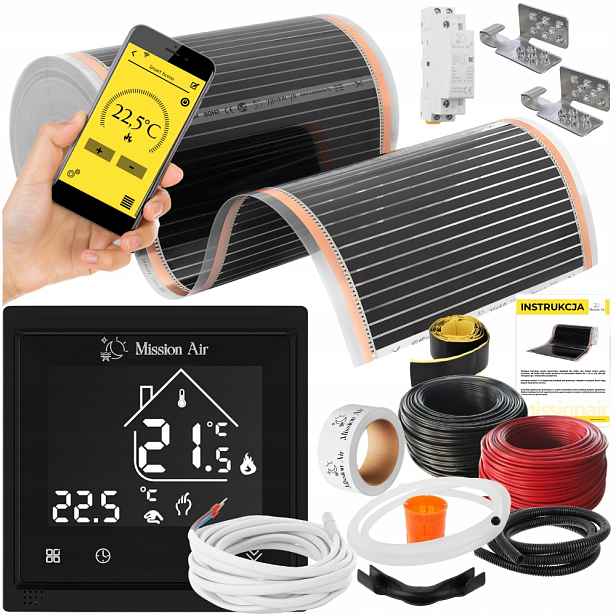Set Mission Air Fólie Vyhřívací Podložka Infračervená 50 cm I 160 W/m² 24 m² Ptc