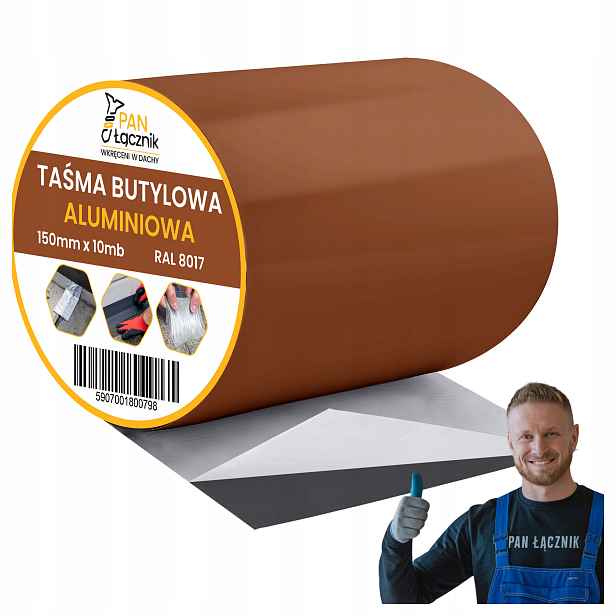 Butylová páska Dekarska hliníková 150 mm 10 m Bronz RAL8017 Střešní 4 ks