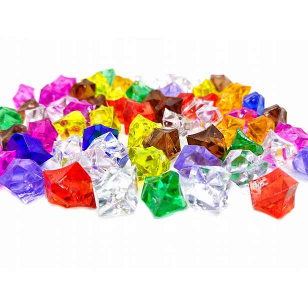 Drcený umělý led, ozdobné křišťály, syntetické akrylové, 0,5 kg, mix