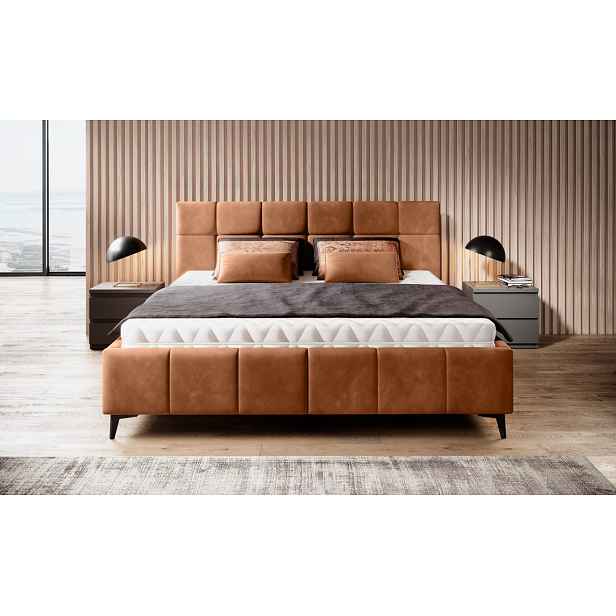 Luxusní postel  Noemi 180x200, hnědá Element HELCEL