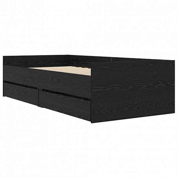 vidaXL Rám postele Černý dub 90 x 190 cm Masivní borové dřevo