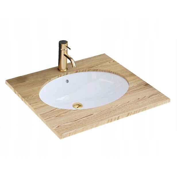 Zápustné umyvadlo do desky Nel 47x39 bílá (REA-U6330) /po/