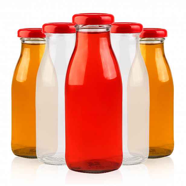 TEMU Sada 10 kusů - Skleněné lahve SOK 250 ml pro šťávy, vodu, mléko, tinktury