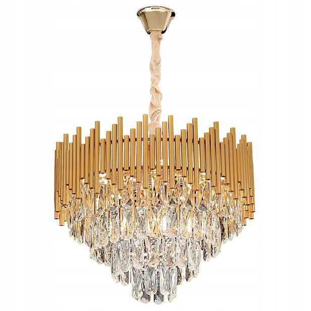 Závěsné svítidlo Lustr Glamour 7 x E14 do obývacího pokoje Zlatý Křišťál Toolight