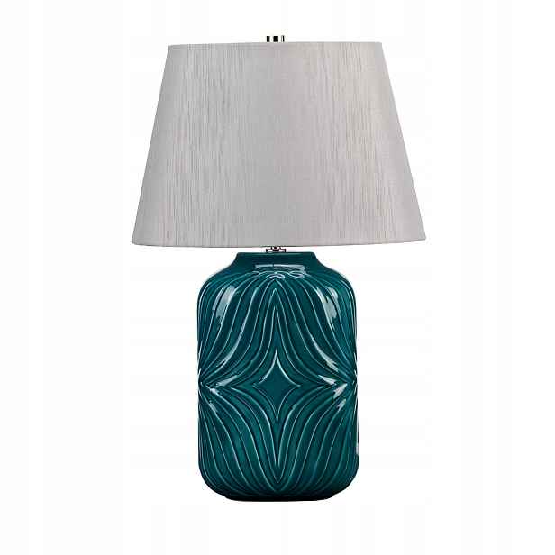 Elstead Stolní lampa Muse tyrkysová s šedým stínítkem E27 60W