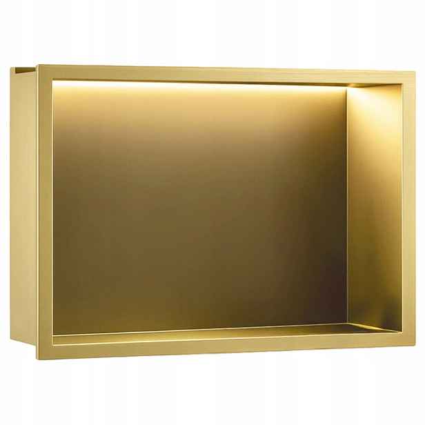 Półka wnękowa Rea Led złoty szczotkowany 30/45/10