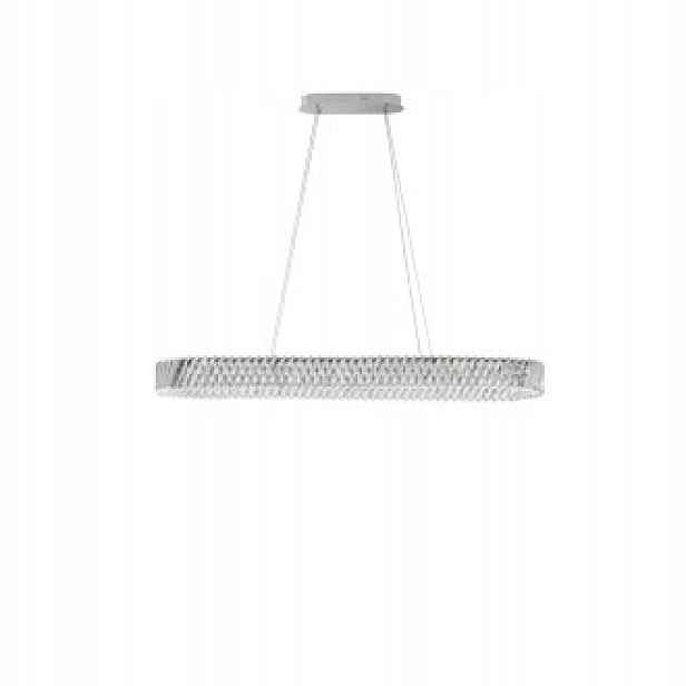 Stropní Led lampa závěsná glamour oválná 70 cm, stříbrné krystaly