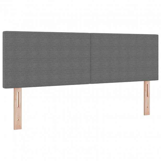 vidaXL LED hlavová deska s čelo Světle šedá 144 cm Žebrovaná látka