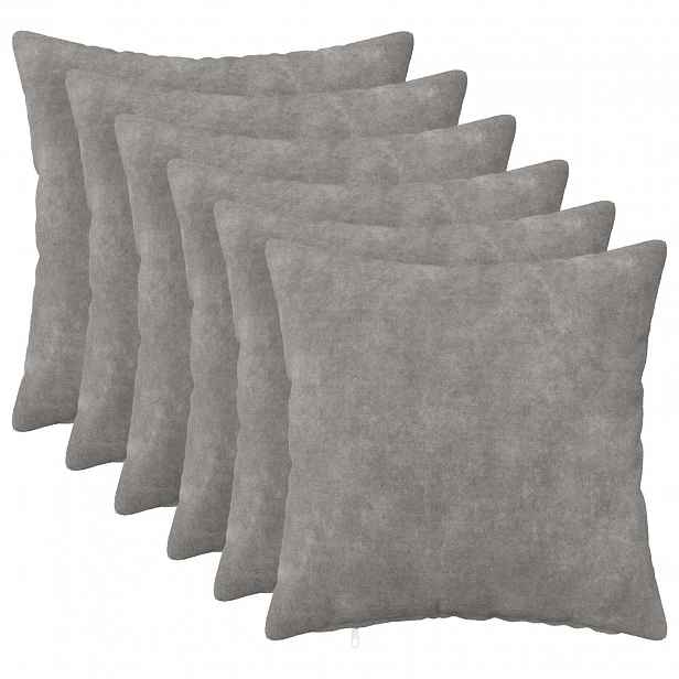 vidaXL Povlak na polštář 6 pcs HEERLEN Světle šedá 40 x 40 cm