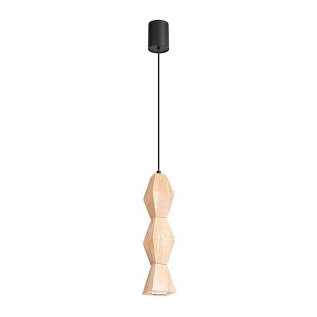 Závěsné svítidlo z bukového dřeva v přírodní barvě ø 8 cm Cubo – Sollux