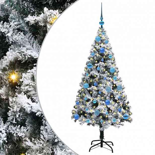 vidaXL Umělý vánoční stromeček Bílá 150 cm PVC, ocel a plast