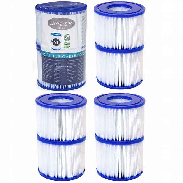 8 x Filtr bazénového čerpadla Jacuzzi Lay Z Spa Bestway 60311 typ VI Lay-Z-SPA