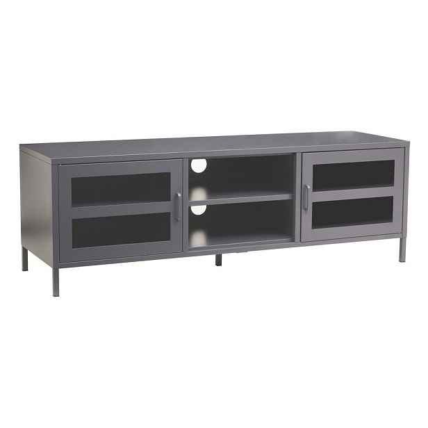 Šedý ocelový TV stolek 150x50x45 cm Acier – Premier Housewares