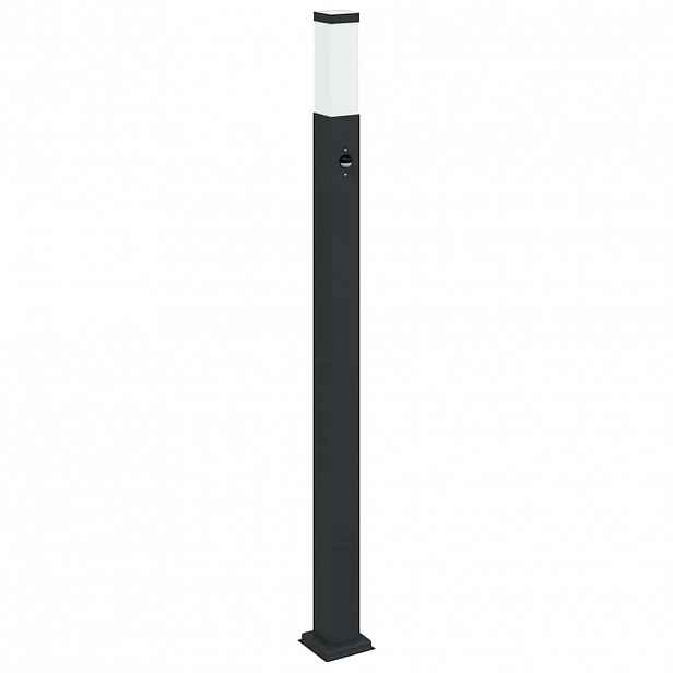 vidaXL Sloupkové svítidlo se senzorem 110 cm černé IP44