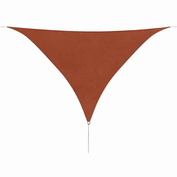 Plachta proti slunci oxfordská látka trojúhelník 3,6 x 3,6 x 3,6 m Cihlová