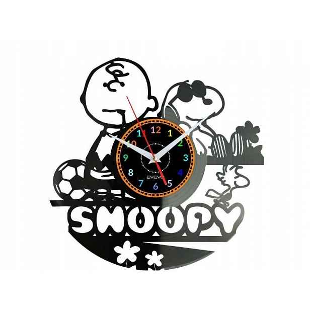 Snoopy Dárek Originální dekorace do domu Hodiny z vinylové desky