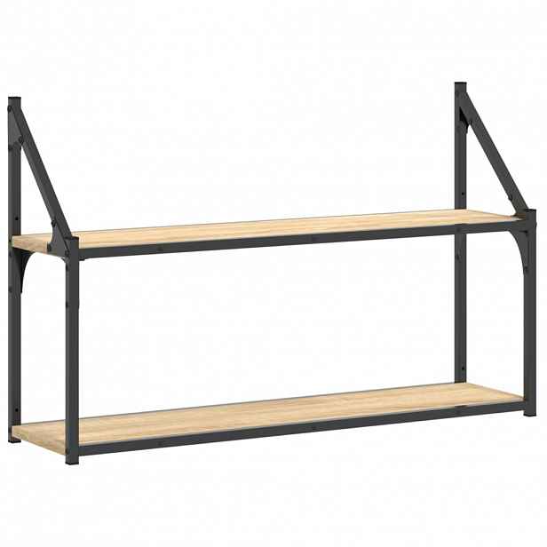 vidaXL 2patrová nástěnná police dub sonoma 80 x 21 x 51 cm kompozit