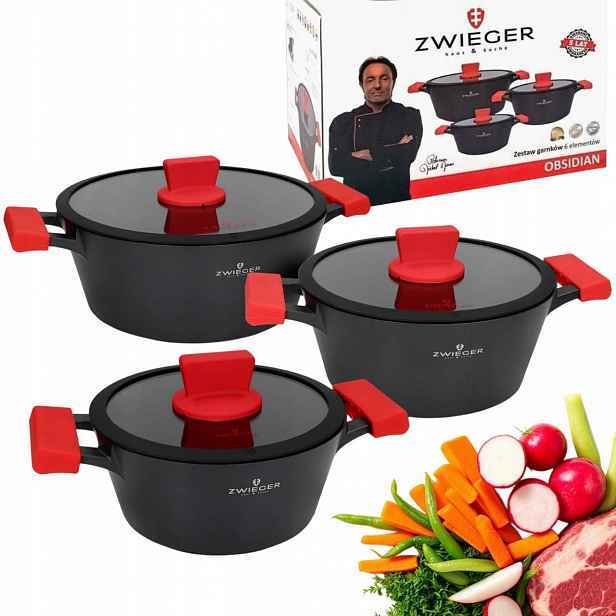 Zwieger Sada Hrnců s poklicemi Obsidian 6 dílů Indukce