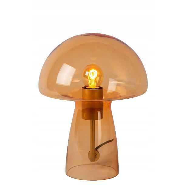 Stolní lampa jantarová zlatá skleněná houba do ložnice 28 cm Lucide
