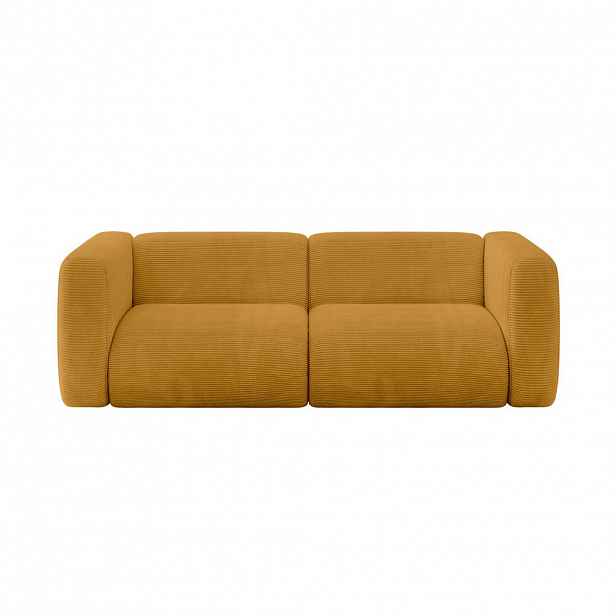 ALTDECOR MODULÁRNÍ pohovka MIRA-S1, 2místná, 228 × 89 × 70 cm, hořčicově žlutá, manšestr