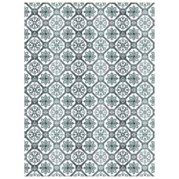Fototapeta Květiny a geometrie mozaika modro-šedá 184x254 vinylová lepidlo