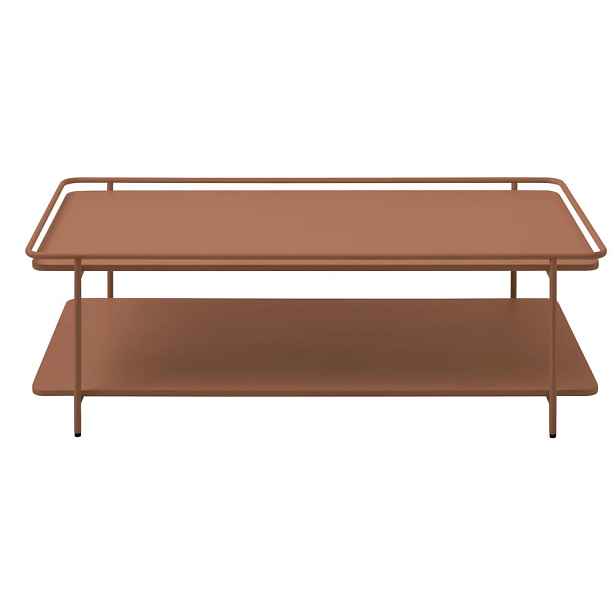 Kovový konferenční stolek v terakotové barvě 55x110 cm Yuba – Unique Furniture