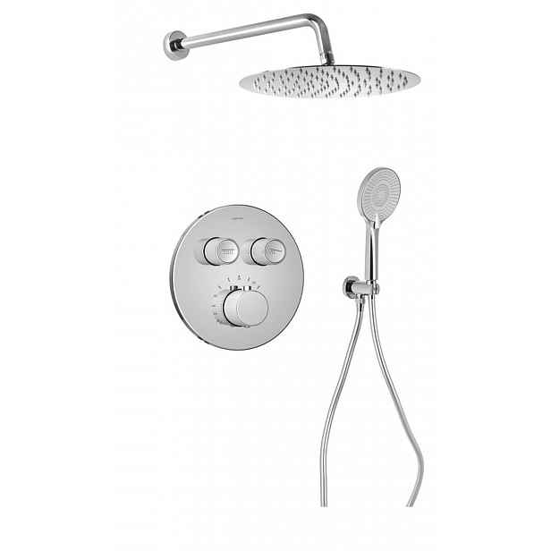 Sapho Smart Select - Sprchový set s termostatem pod omítku, s tělesem, 30x30 cm, chrom RP032-01