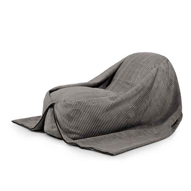 Tmavě šedý manšestrový dětský sedací vak Cocoon 120 – SLOWDOWN