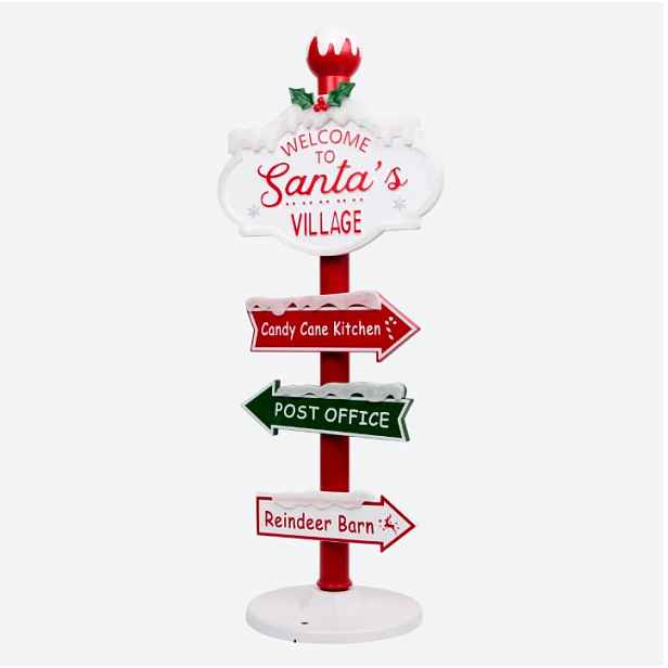 Vánoční Led Rozcestník 95 cm Welcome Santa Vánoční Dekorace Dárek