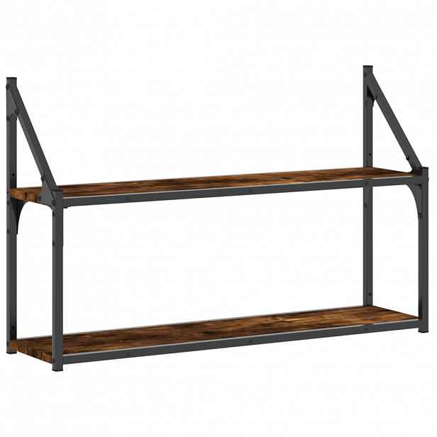 vidaXL 2patrová nástěnná police kouřový dub 80 x 21 x 51 cm kompozit