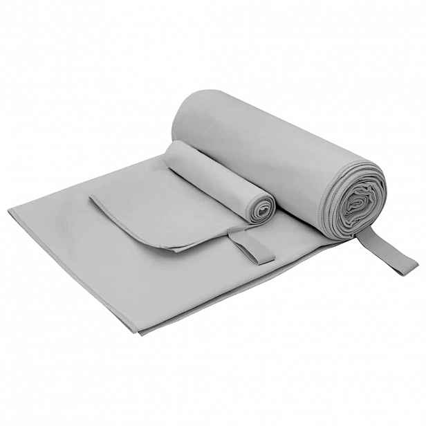 vidaXL Sada sportovních ručníků 2 ks Šedá 50 x 30 cm, 200 x 100 cm