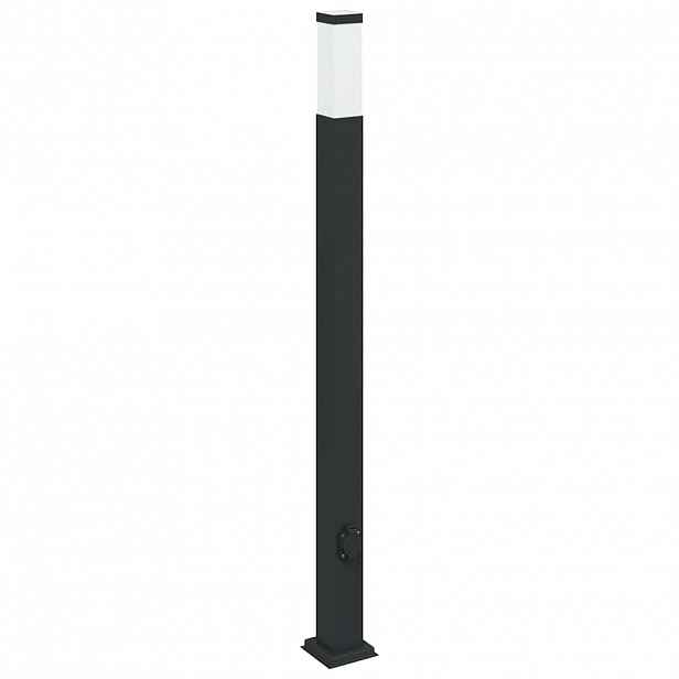 vidaXL Sloupkové svítidlo se zásuvkou 110 cm černé IP44